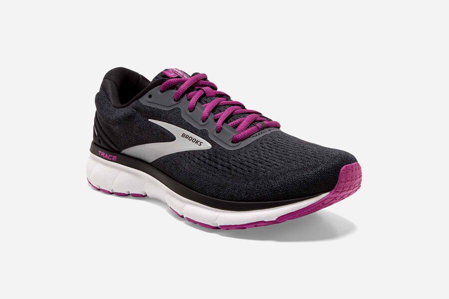 Brooks Running Shoes Womens Black/Purple - Trace Road - 9431-KBSAT